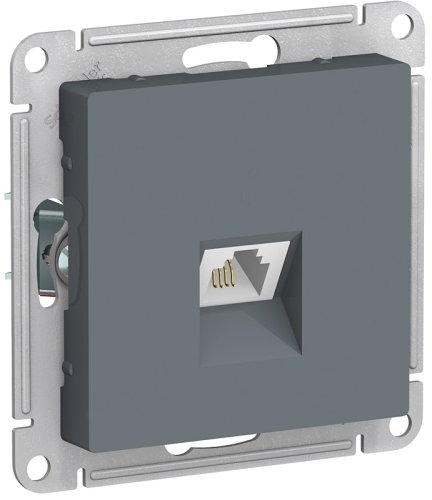 Розетка телефонная без рамки Systeme Electric AtlasDesign 1-м. RJ11 грифель фото Розетка телефонная без рамки Systeme Electric AtlasDesign 1-м. RJ11 грифель картинка